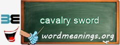 WordMeaning blackboard for cavalry sword